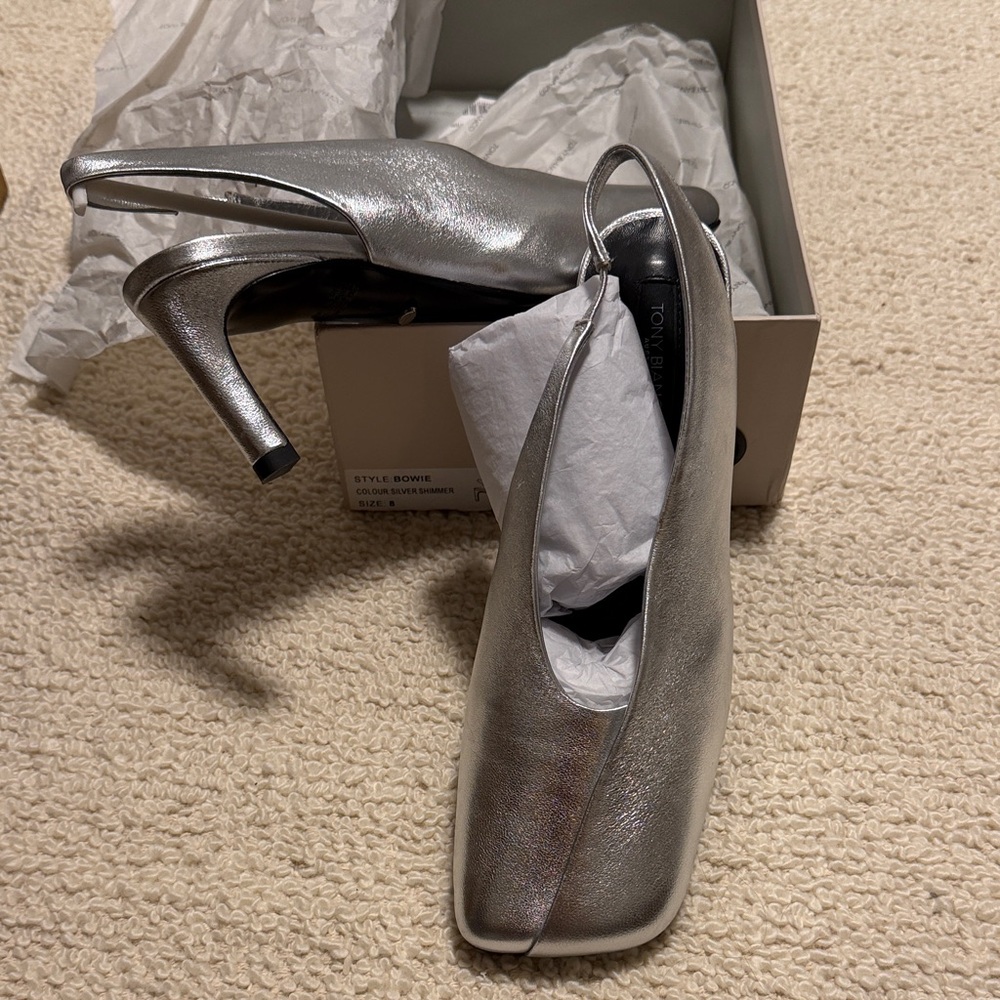 Tony Bianco Bowie Silver Slingbacks